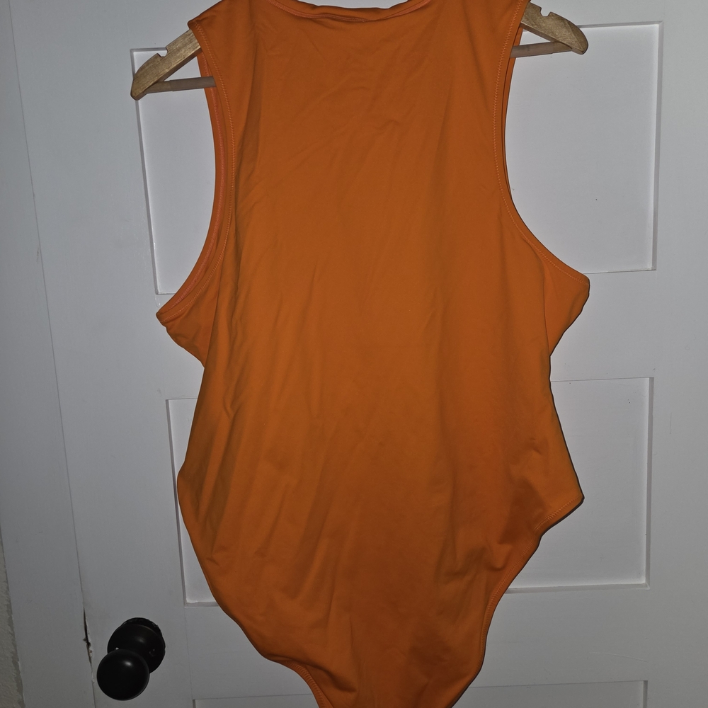 SKIMS Vibrant Orange Sleeveless Bodysuit
